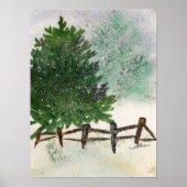 Lone Pine Snowy Tree Print (Voorkant)