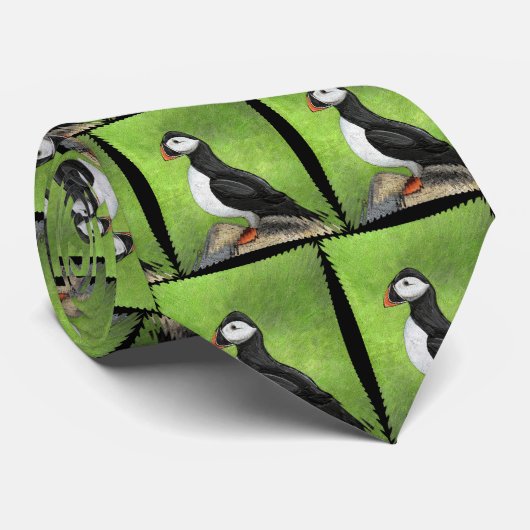 LONE PUFFIN - birdie folk mode stropdas (Opgerold)