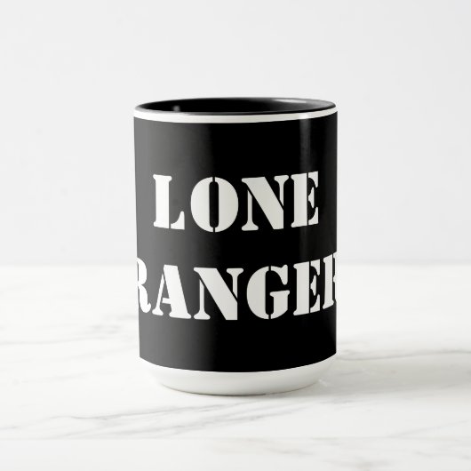 Lone Ranger Black 15 oz Ringer Mok (Midden)