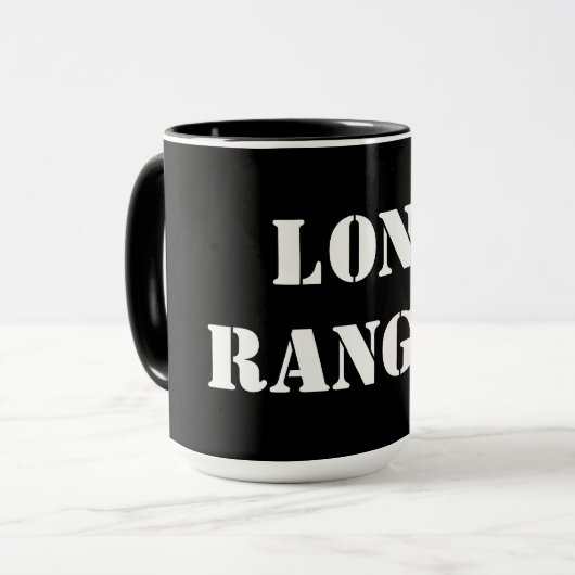 Lone Ranger Black 15 oz Ringer Mok (Voorkant links)