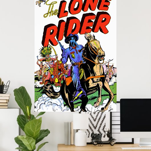 Lone Rider en de Apache  strips Poster (Thuiskantoor)