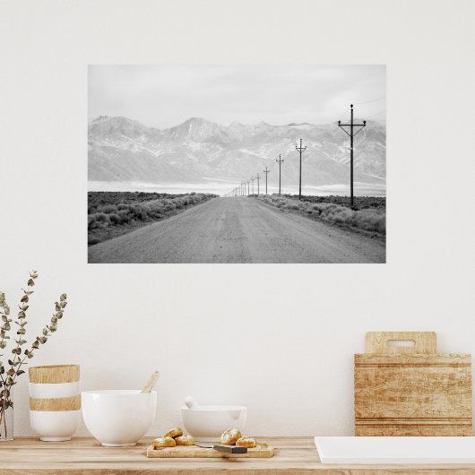Lone Road en Power Lines | San Juan-gebergte Poster (Keuken)