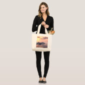 "Lone Rowboat"-tas Grote Tote Bag (Voorkant (model))