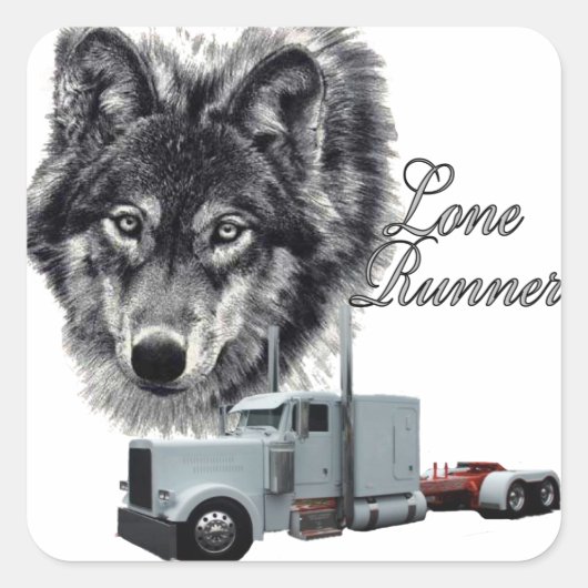 Lone Runner Vierkante Sticker (Voorkant)