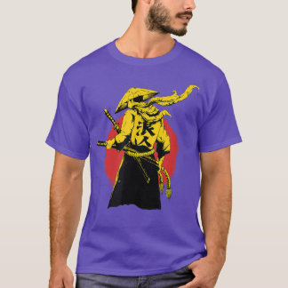 Lone Samurai, ook bekend als Ronin in Yellow Red e T-shirt