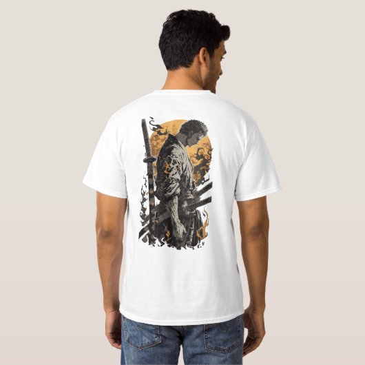 Lone Samurai Warrior T-shirt (Achterkant volledig)