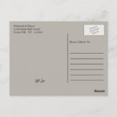 Lone Sand Dollar - Charcoal Gray - Beach Wedding Briefkaart (Achterkant)