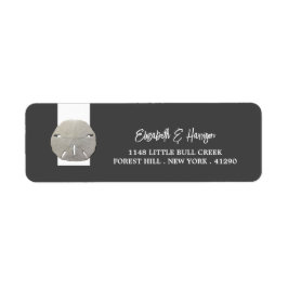 Lone Sand Dollar - Charcoal Gray - Beach Wedding Etiket
