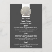Lone Sand Dollar - Charcoal Gray - Beach Wedding Menu (Voorkant)