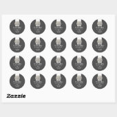 Lone Sand Dollar - Charcoal Gray - Beach Wedding Ronde Sticker (Vel)