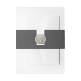 Lone Sand Dollar - Charcoal Gray - Beach Wedding Uitnodigingen Wikkel