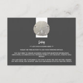 Lone Sand Dollar - Charcoal Gray - Wedding Detail Informatiekaartje (Voorkant)