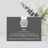Lone Sand Dollar - Charcoal Gray - Wedding Detail Informatiekaartje (Staand voorkant)