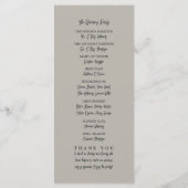 Lone Sand Dollar, Charcoal Gray, Wedding Program Programmakaart (Achterkant)