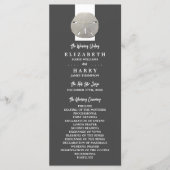 Lone Sand Dollar, Charcoal Gray, Wedding Program Programmakaart (Voorkant)