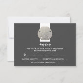 Lone Sand Dollar - Charcoal Gray - Wedding RSVP Kaartje (Voorkant)
