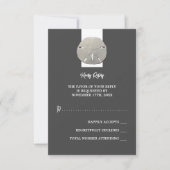Lone Sand Dollar - Houtskool Grijs - Bruiloft RSVP Kaartje (Voorkant)