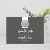 Lone Sand Dollar - Houtskool Grijs - Save the Date (Staand voorkant)