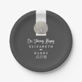 Lone Sand Dollar - Houtskool Grijs - Strand Bruilo Papieren Bordje (Voorkant)