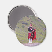 Lone Scottish bagpiper, Highlands, Schotland Magneet (Voorkant / Achterkant)