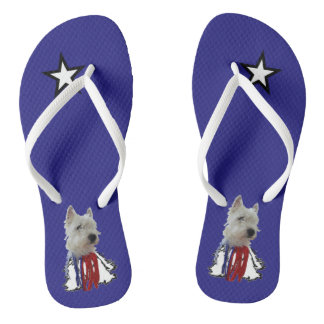 Lone Star - Amerikaanse vlag Westie Teenslippers