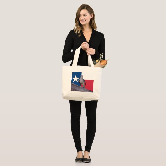 Lone Star-Canvas tas met Mockingbird & Texas Flag (Voorkant (model))