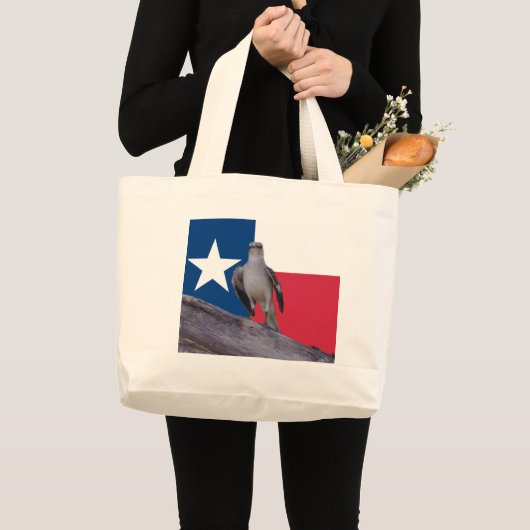 Lone Star-Canvas tas met Mockingbird & Texas Flag (Voorkant (product))