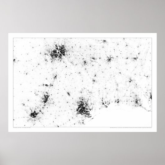 Lone Star Cities Census Dotmap Poster (Voorkant)