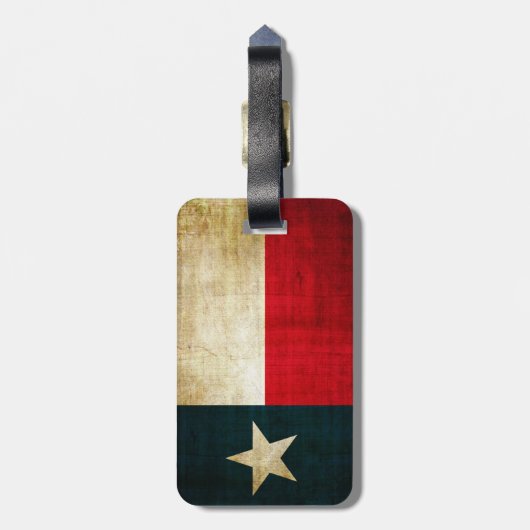 Lone Star Flag van Texas Grunge Rustic Patriotic Bagagelabel (Achterkant verticaal)