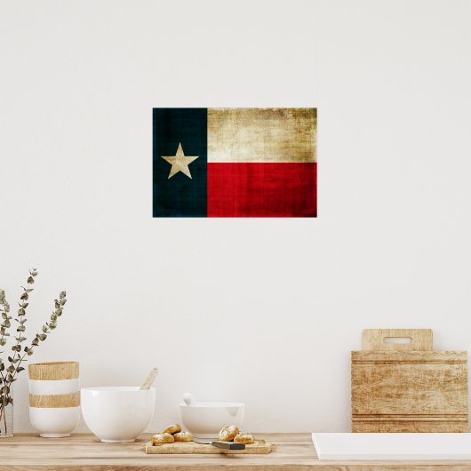 Lone Star Flag van Texas Grunge Rustic Patriotic Poster (Keuken)