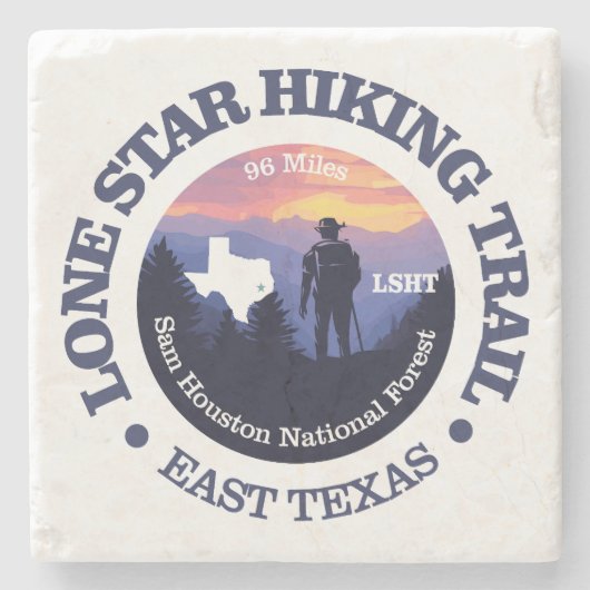 Lone Star Hiking Trail (RD2) Stenen Onderzetter (Voorkant)