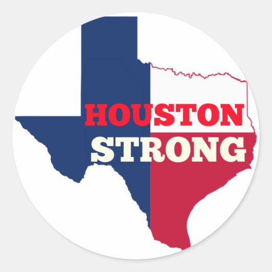 Lone Star "Houston Strong" Ronde Sticker (Voorkant)