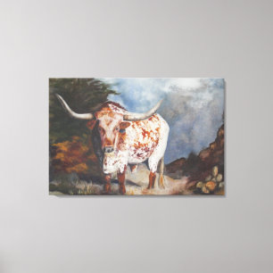 Lone Star Longhorn Canvas Afdruk