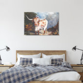 Lone Star Longhorn Canvas Afdruk (Insitu (Slaapkamer))
