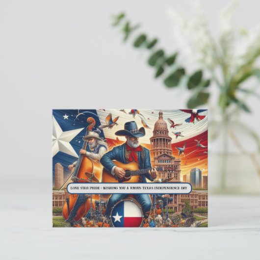 Lone Star Pride: Onafhankelijkheidsdag van Texas Briefkaart (Staand voorkant)