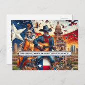 Lone Star Pride: Onafhankelijkheidsdag van Texas Briefkaart (Voorkant / Achterkant)