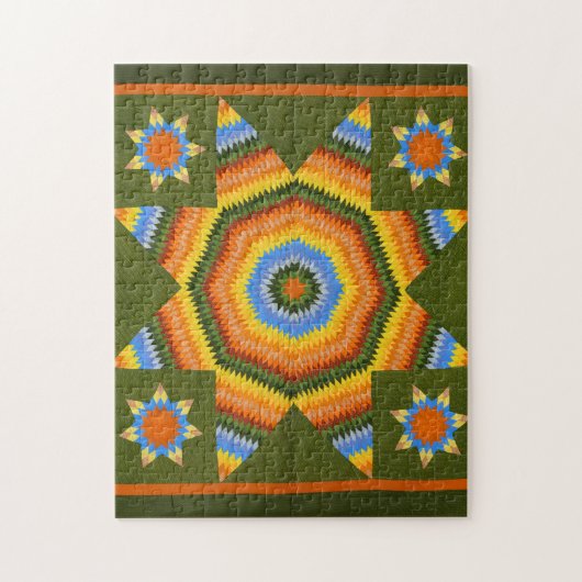 Lone Star quilt Legpuzzel (Verticaal)