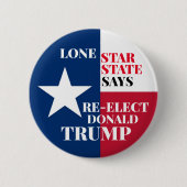 Lone Star State for Trump 2020 Ronde Button 5,7 Cm (Voorkant)