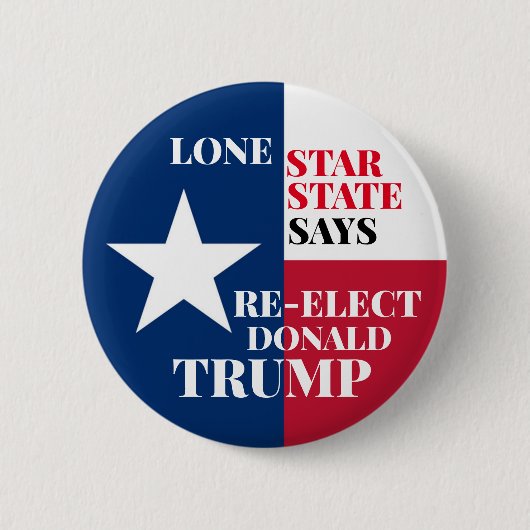 Lone Star State for Trump 2020 Ronde Button 5,7 Cm (Voorkant)