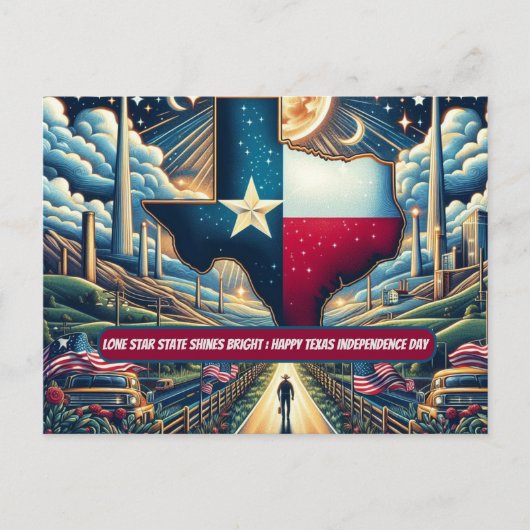 Lone Star State Shines Bright Happy Texas dag Briefkaart (Voorkant)