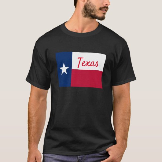Lone Star State Texas vlaggen zwart t-shirt (Voorkant)