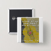 Lone Star Uke Fest Poster Art Vierkante Button 5,1 Cm (Voorkant /achterkant)