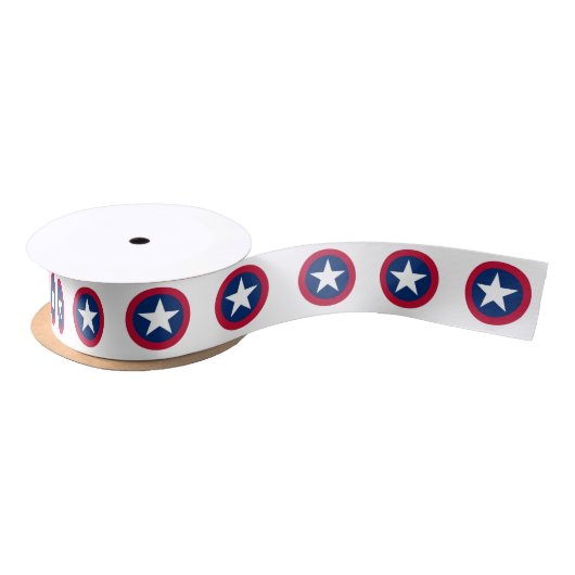 Lone Star van Texas Flag Red, White & Blue Pattern Satijnen Lint (Spoel)