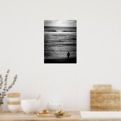 Lone Surfer B&W Poster (Keuken)