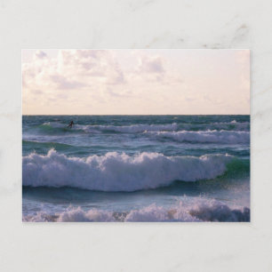 Lone Surfer op Fistral Beach Newquay Cornwall UK Briefkaart