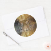 Lone Tiger Design Ronde Sticker (Envelop)