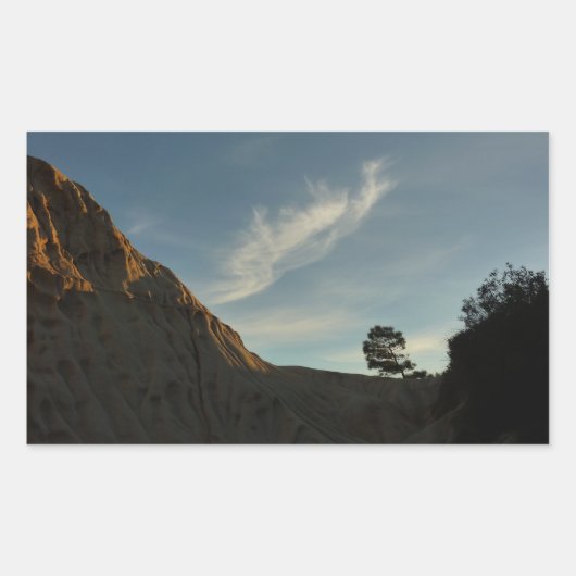 Lone Torrey Pine California Sunset Landschap Rechthoekige Sticker (Voorkant)
