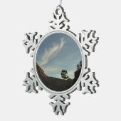 Lone Torrey Pine California Sunset Landschap Tin Sneeuwvlok Ornament (Rechts)