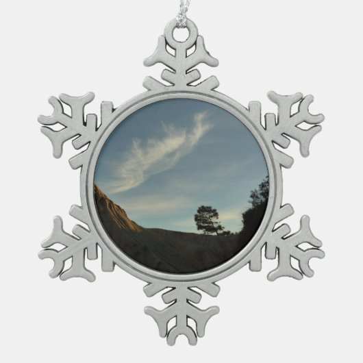 Lone Torrey Pine California Sunset Landschap Tin Sneeuwvlok Ornament (Voorkant)