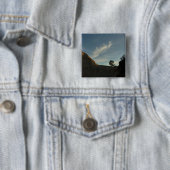 Lone Torrey Pine California Sunset Landschap Vierkante Button 5,1 Cm (In situ)